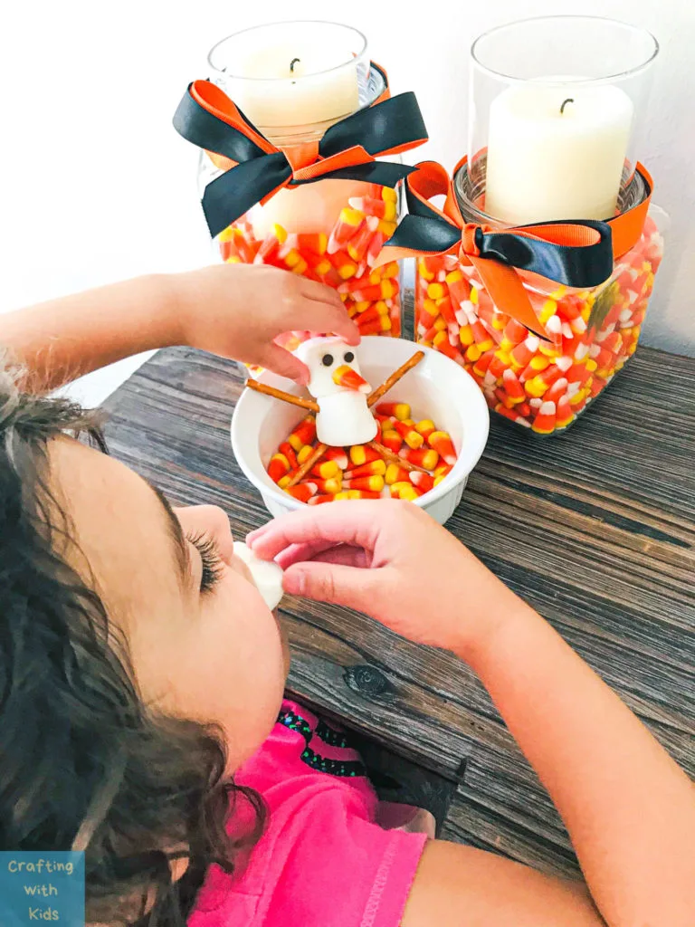 Halloween snowman snacks