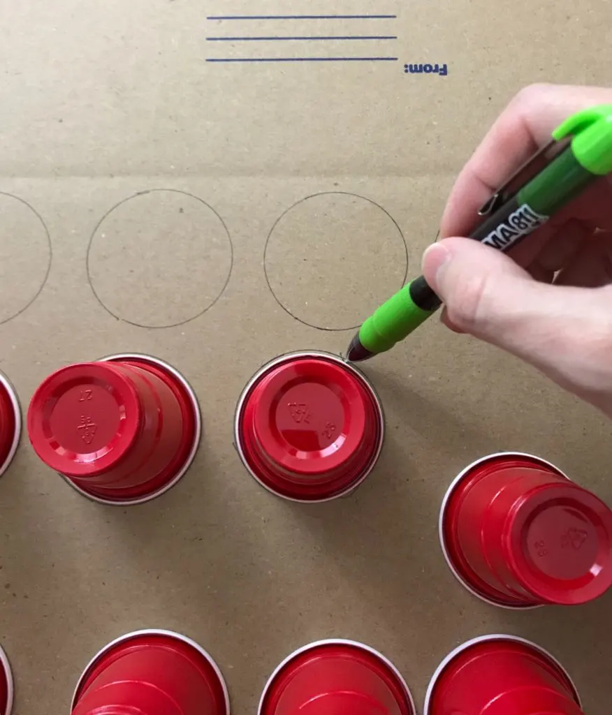 drawing circles in box for advent calendar