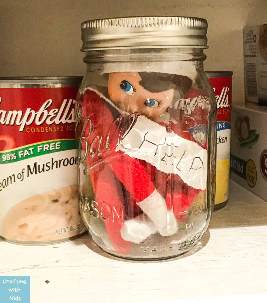elf on the shelf in jar