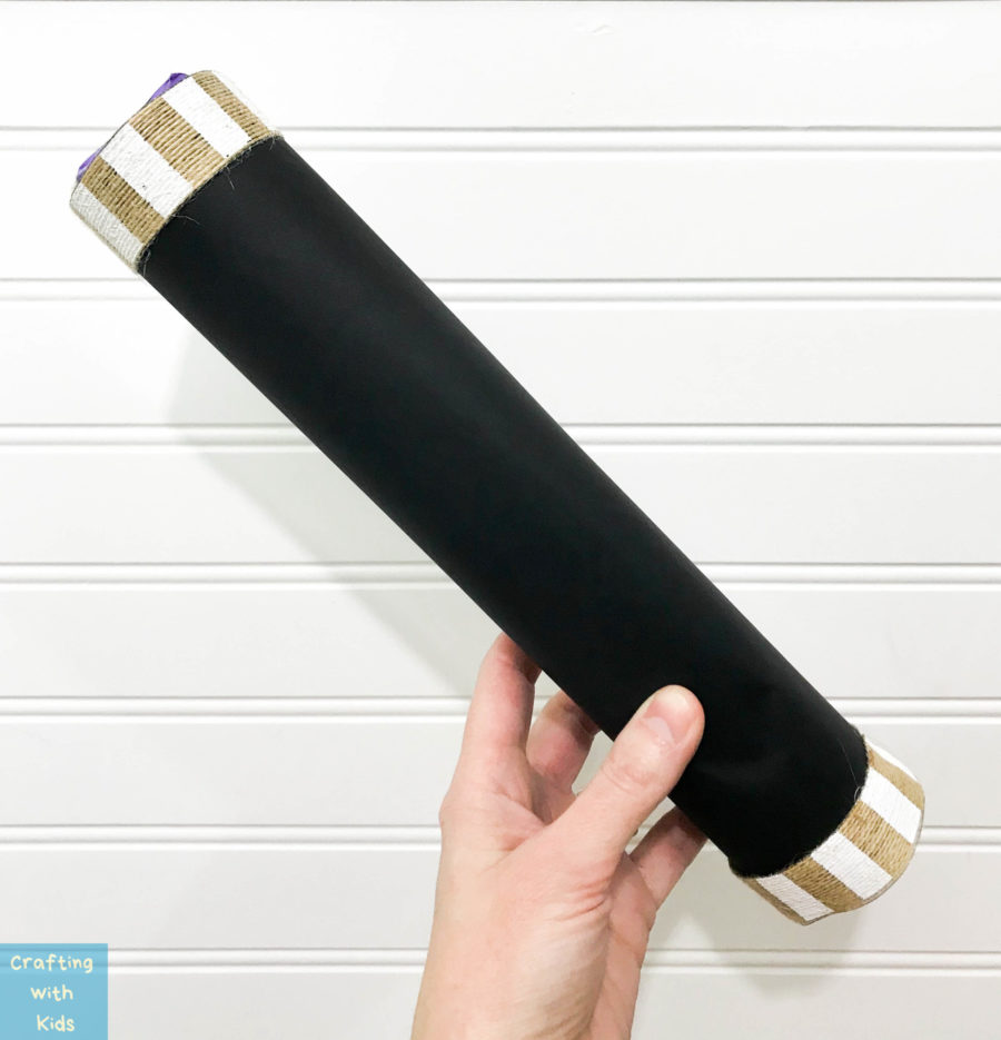 DIY rainstick craft from a paper towel tube