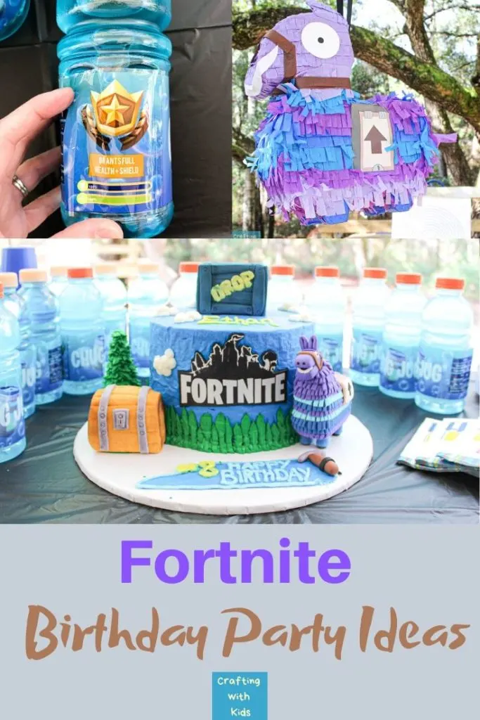 Fortnite Theme Water Bottle Labels Supply Drop Tilted Towers Lama First Aid  Kit Chug Jug baby shower 1st birthday party decorations supplies