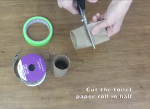 cutting toilet paper roll for bracelet