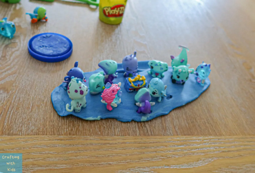 hatchimals in playdough