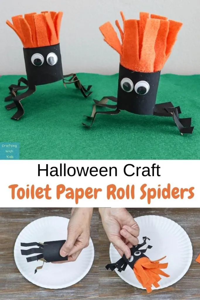 DIY toilet paper roll spiders