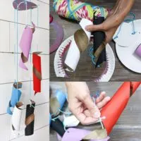 Toilet paper roll wind chimes