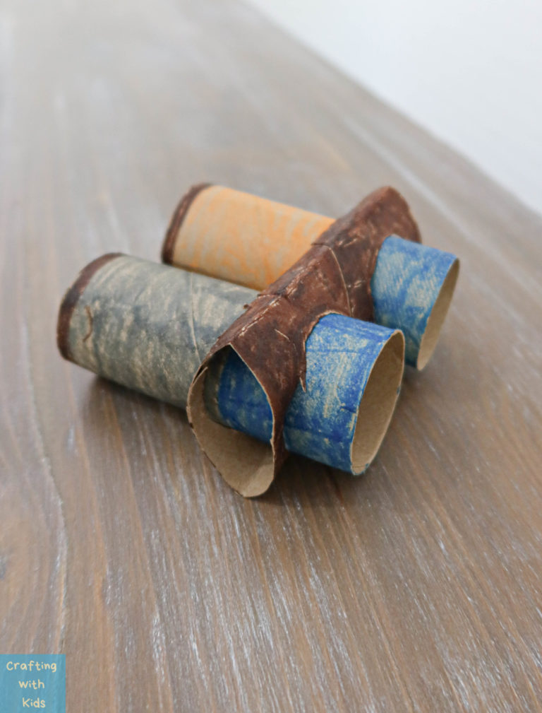 Toilet Paper Roll Binoculars with only Three Materials