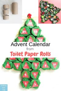 advent calendar from toilet paper roll tubes