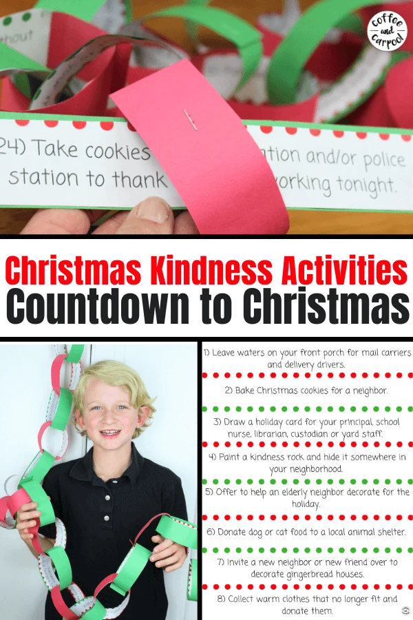 Christmas Kindness activities countdown to Christmas 