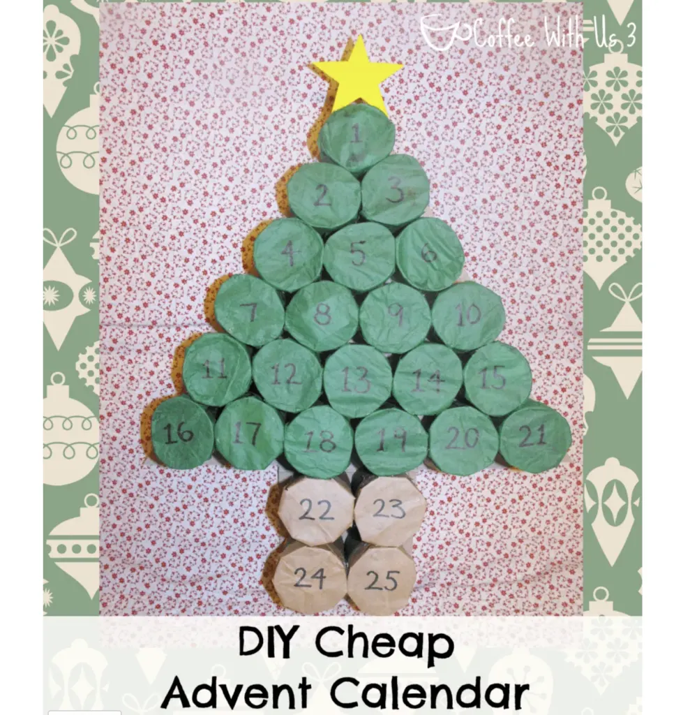 DIY advent calendar toilet paper rolls