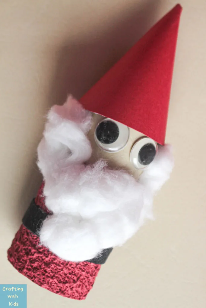toilet paper roll Santa Claus with black belt