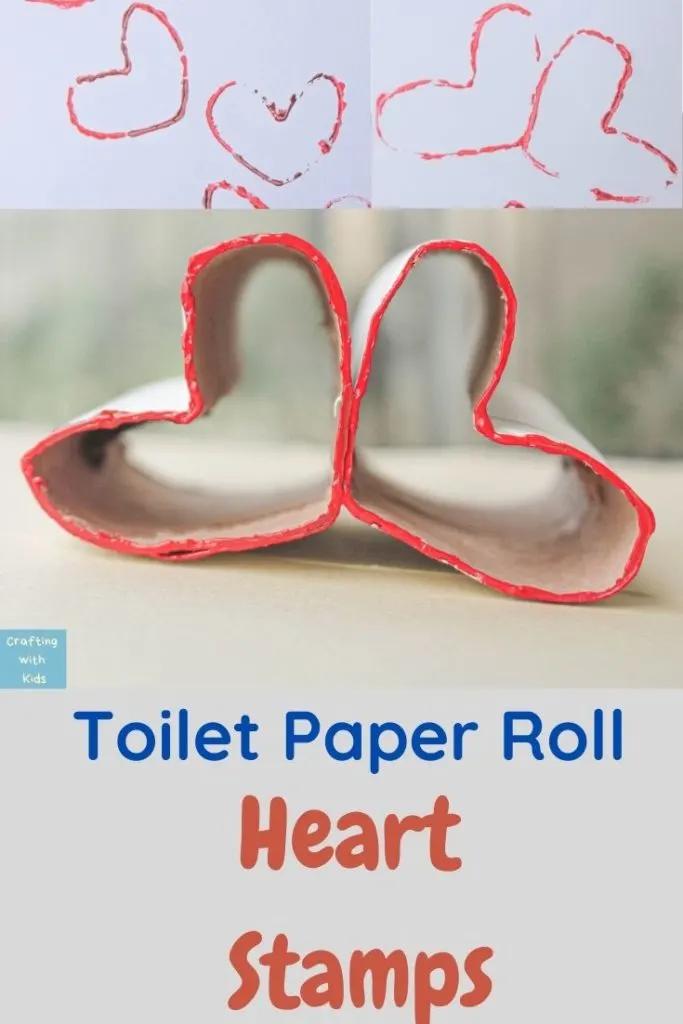 DIY toilet paper roll heart stamps 