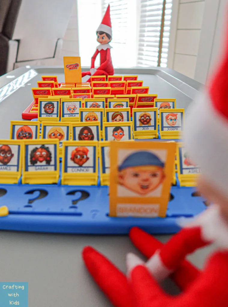 Elf on the Shelf Ideas for two elf's; playing Guess Who