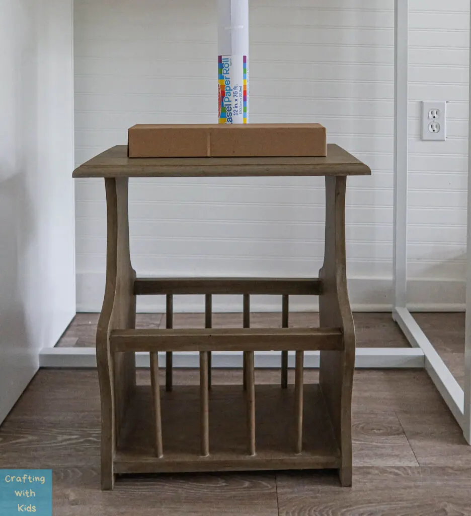 kids drawing desk with paper roll holder 