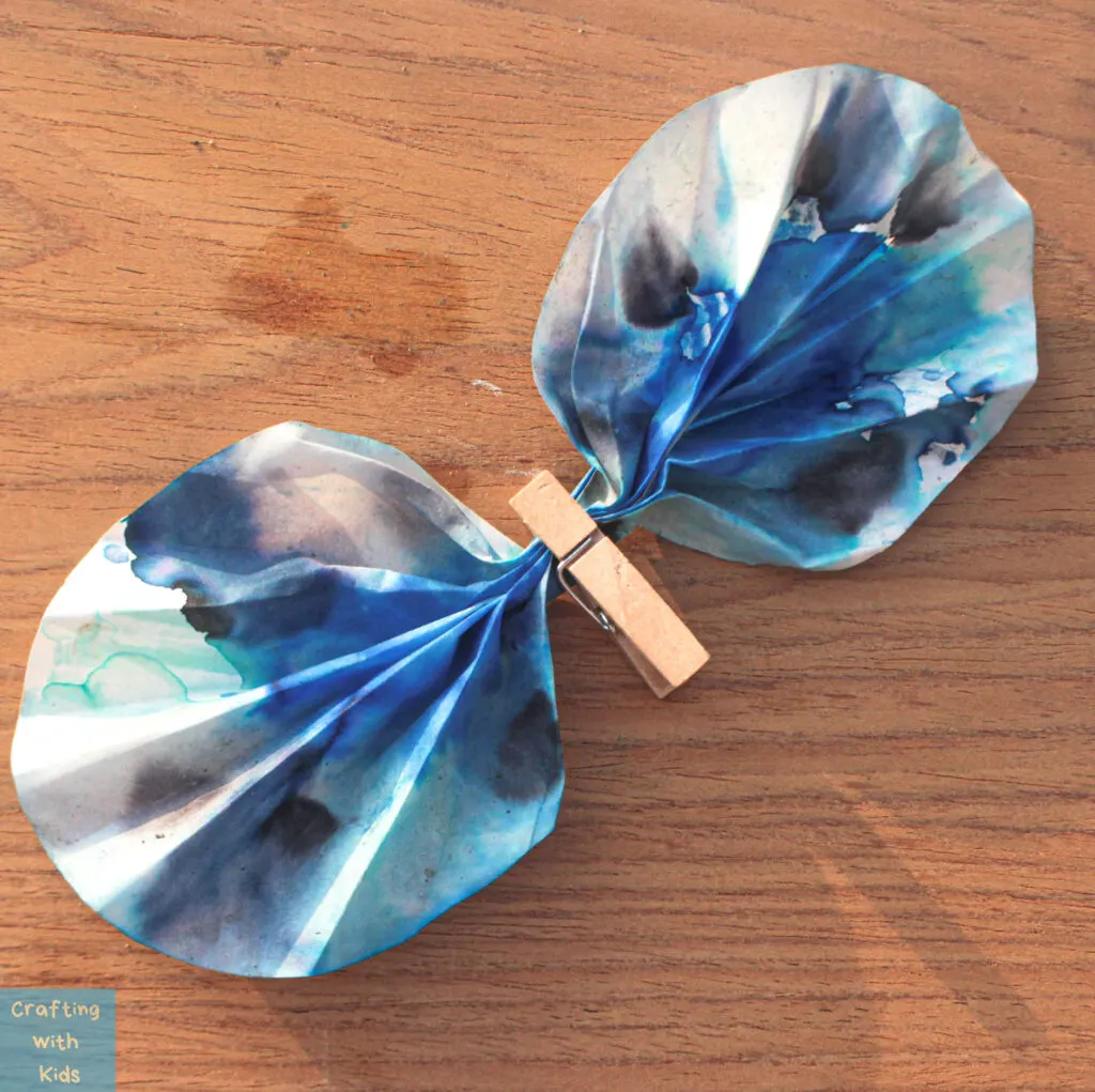 making coffee filter butterfly 