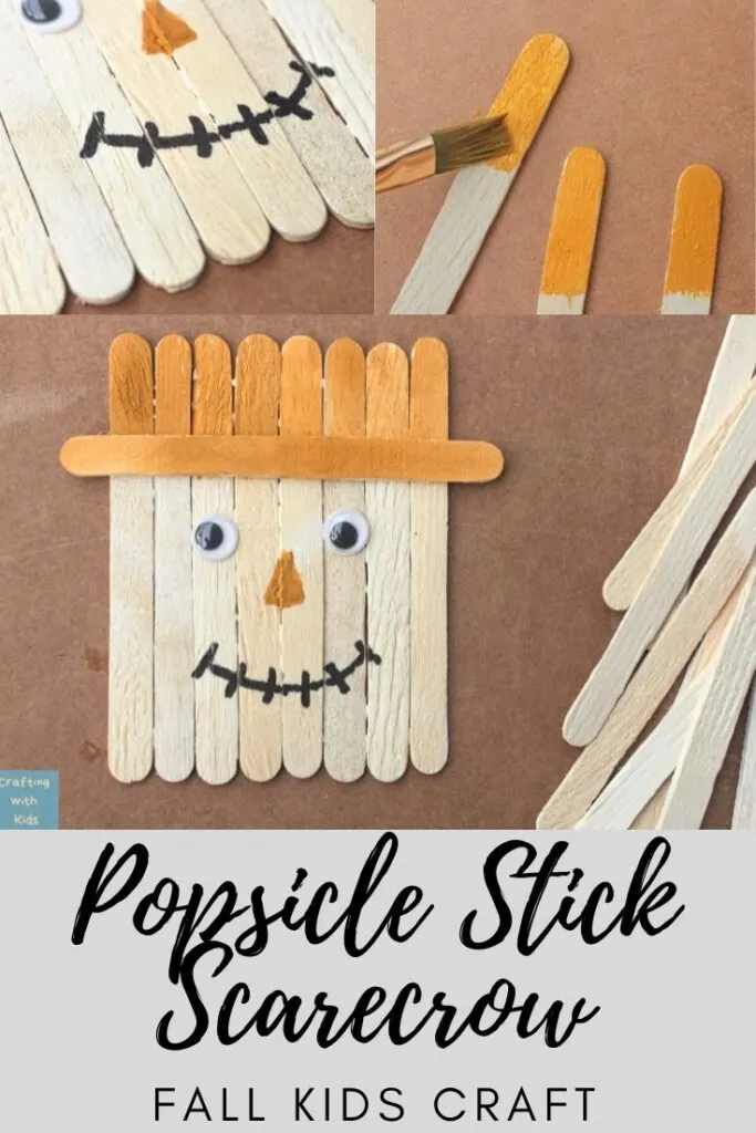 popsicle stick scarecrow fun kids fall craft