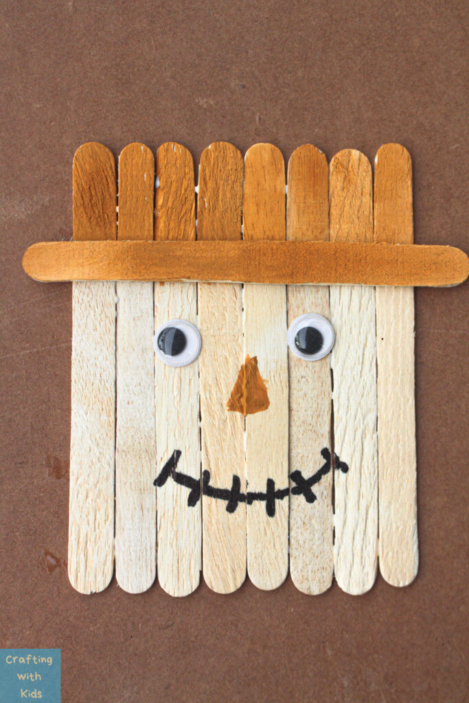popsicle stick scarecrow fall craft