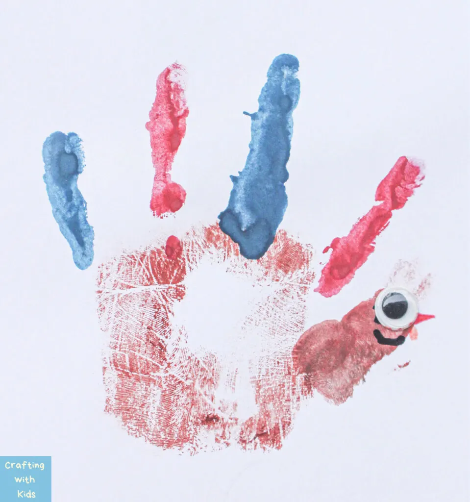 Handprint Turkey Art with googly eye