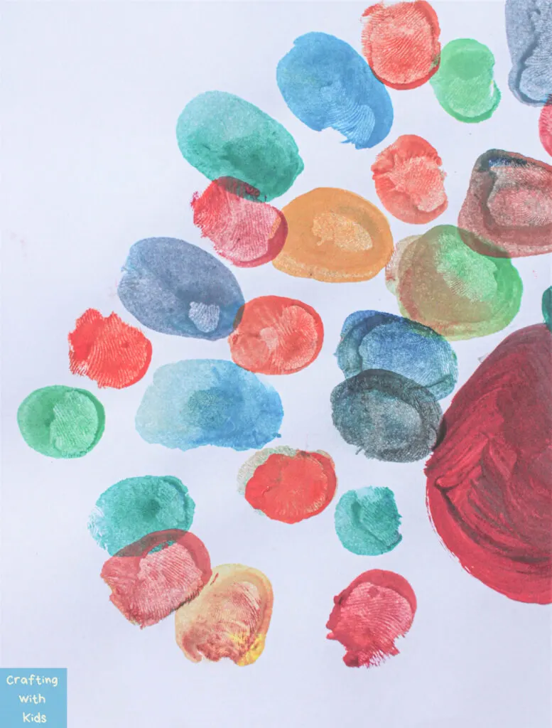 using thumbprints for Turkey art