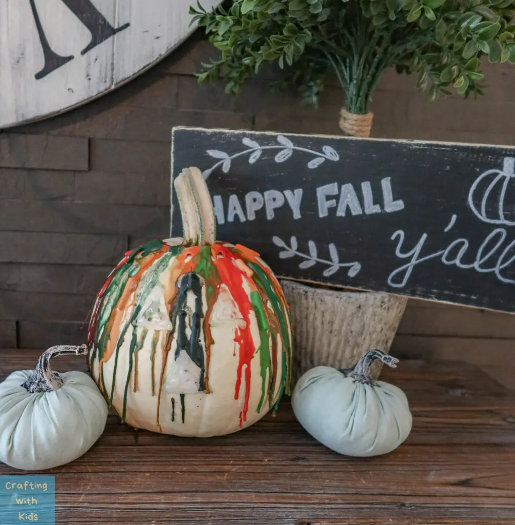 crayon pumpkin art