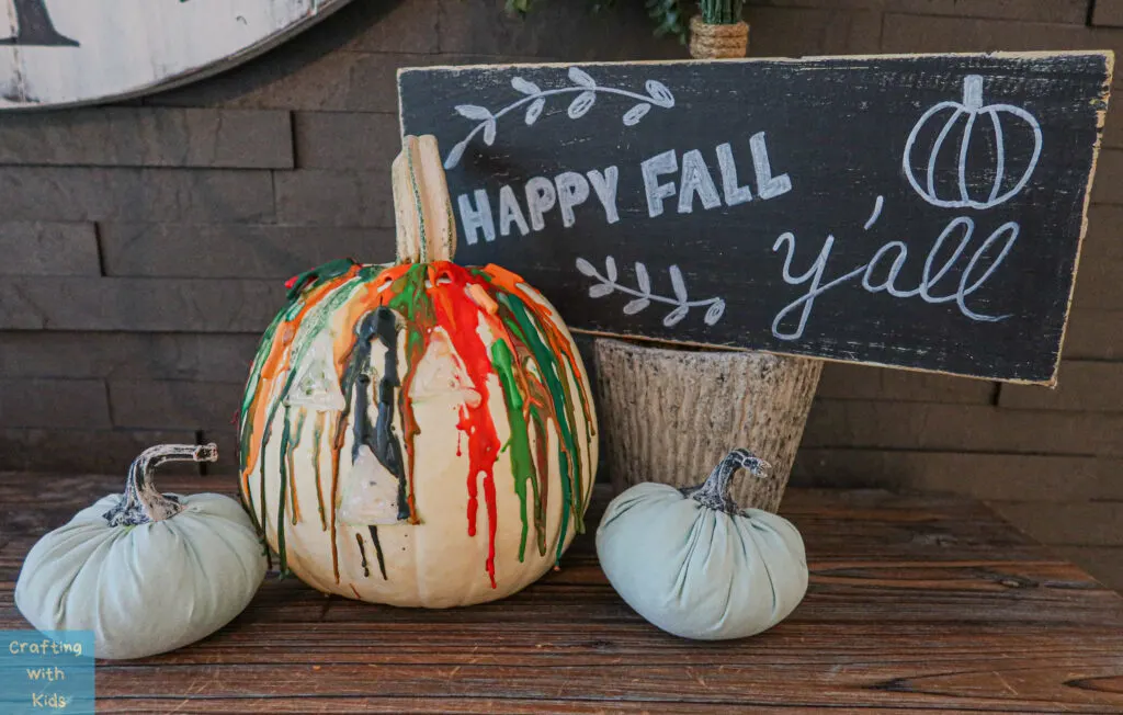 melted crayon pumpkin