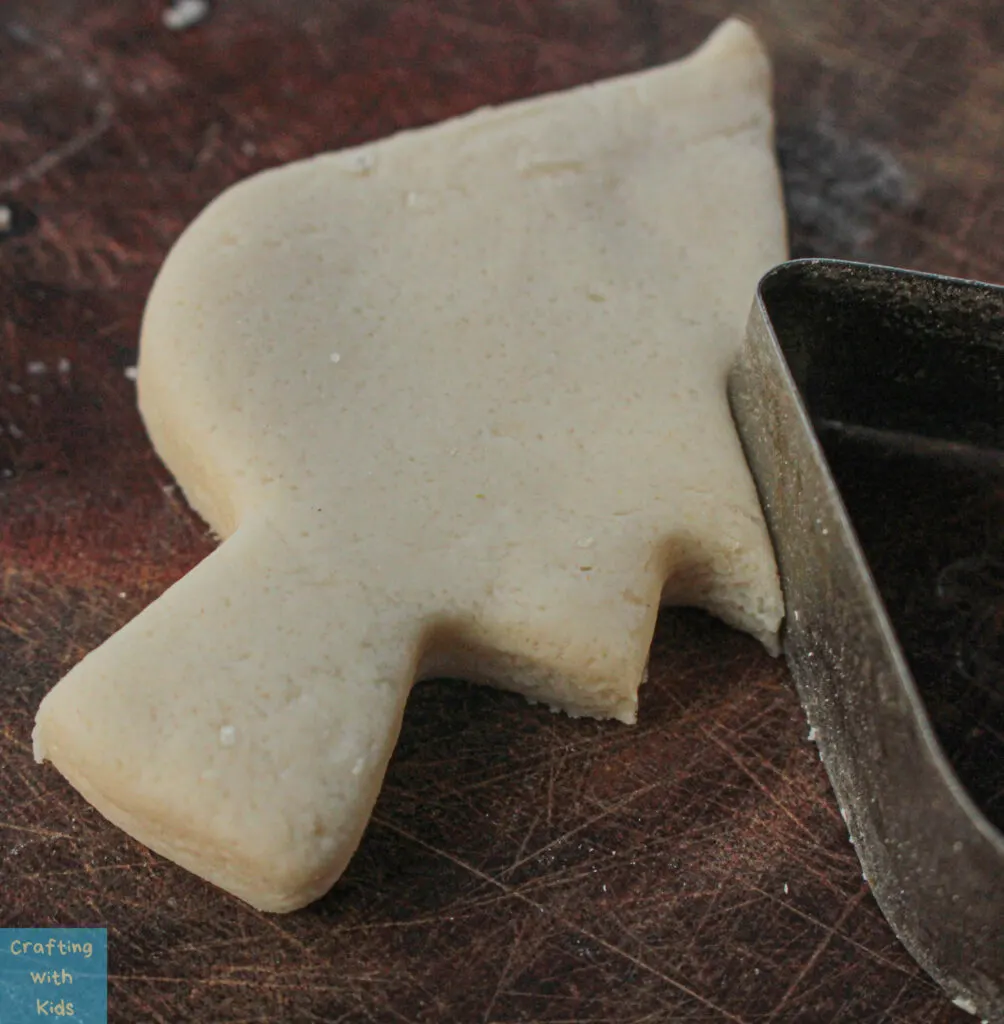 making Christmas tree salt dough ornament