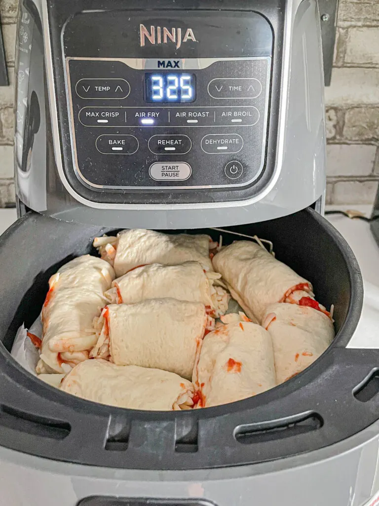 cook the pizza rolls on air fry at 325