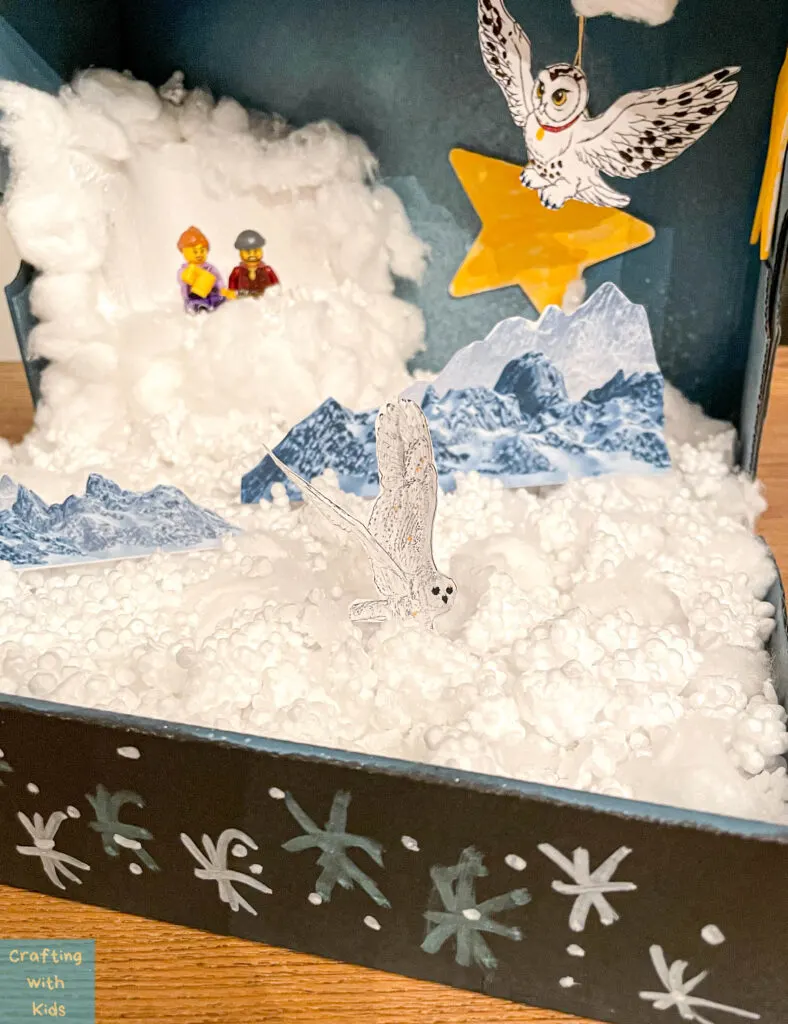how to make an arctic diorama with a snowy owl