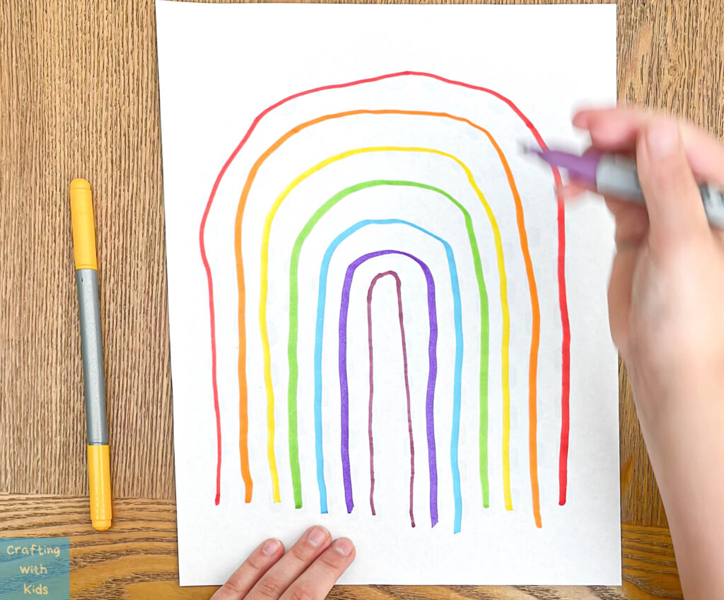 Colored pencil art on paper, Rainbow created by | Stable Diffusion