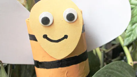 Bumblebee Craft for Kids with a Toilet Paper Roll Tube