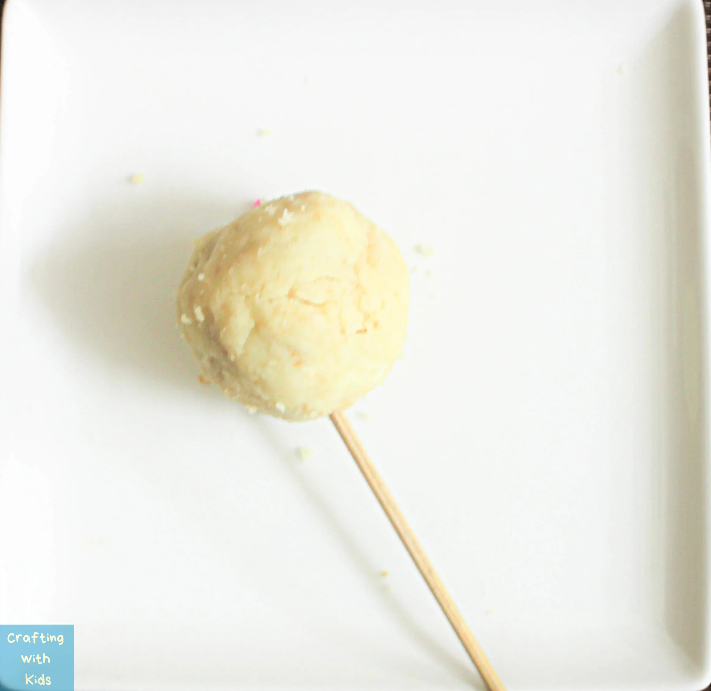 cake pop on stick with melted white