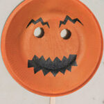 pumpkin paper plate craft Halloween mask