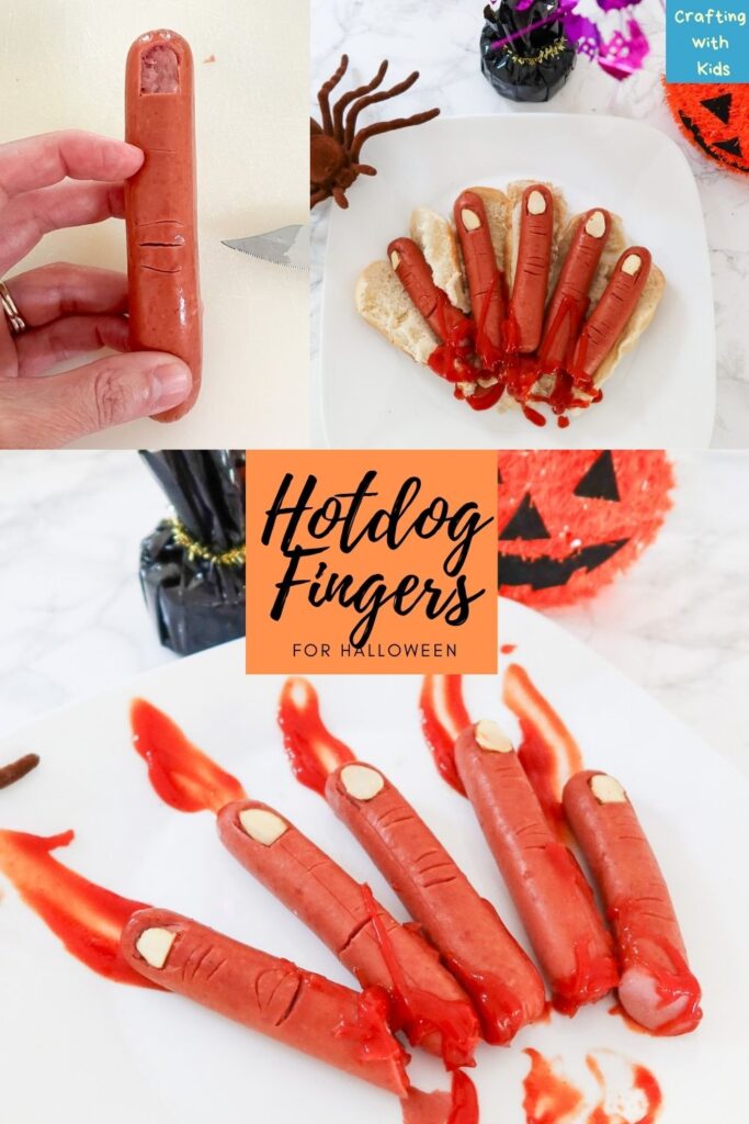 Halloween finger hotdogs
