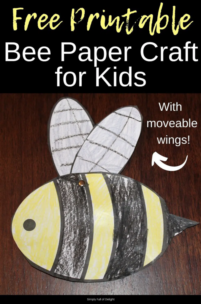 Bee paper craft for kids