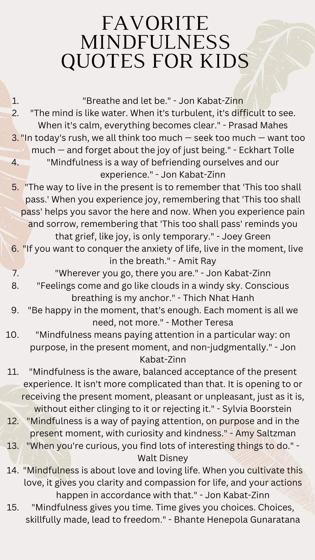 Mindfulness quotes for kids