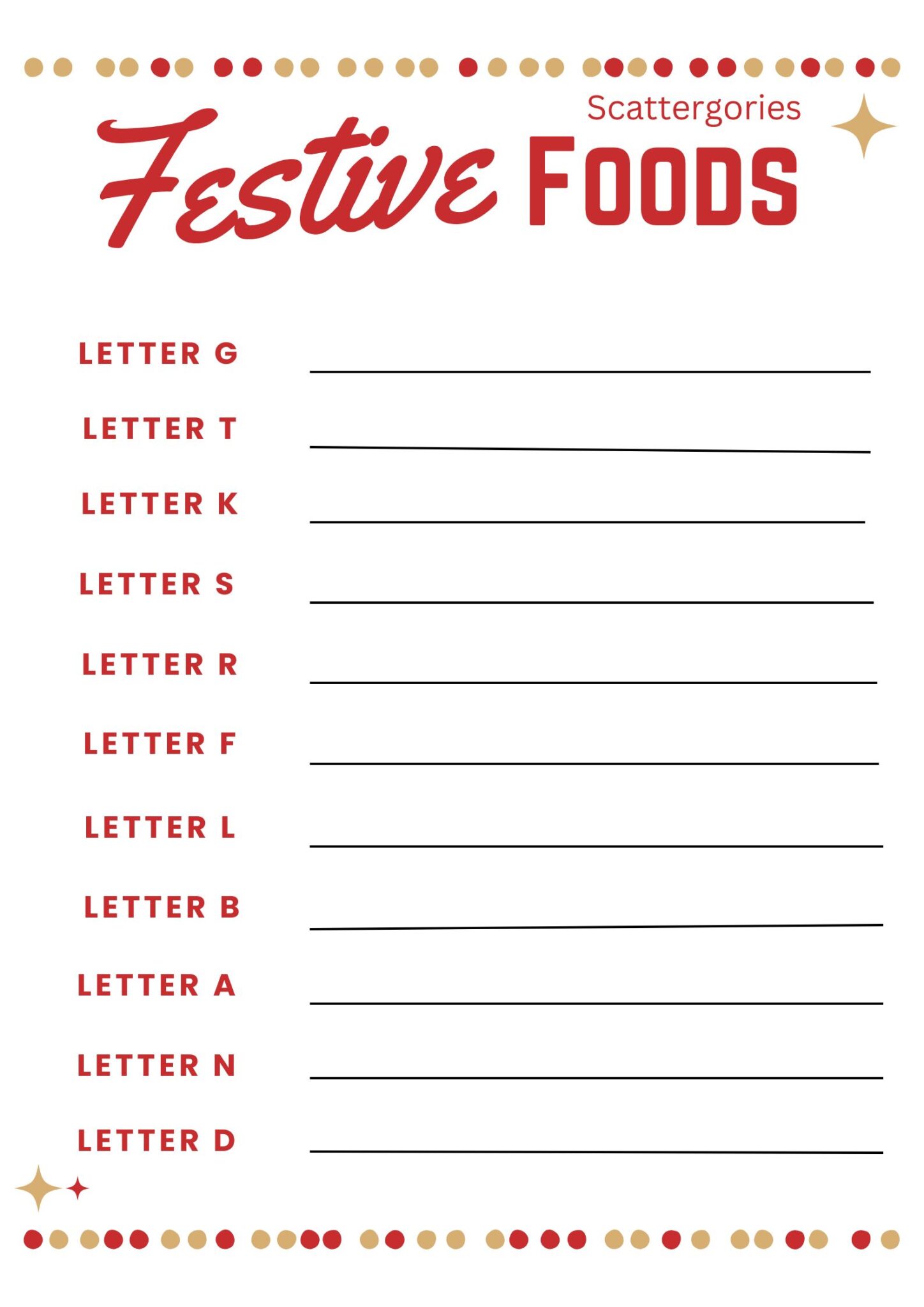 Fun Christmas Scattergories for Kids with Free Printables