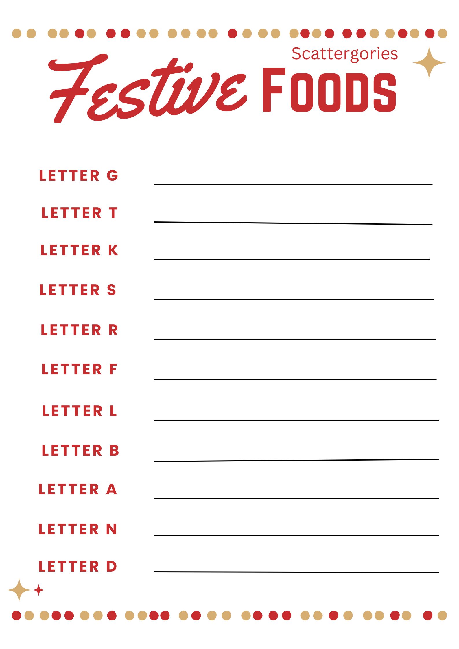 Fun Christmas Scattergories for Kids with Free Printables