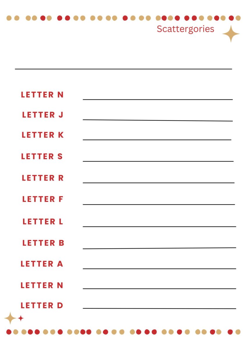 Fun Christmas Scattergories for Kids with Free Printables