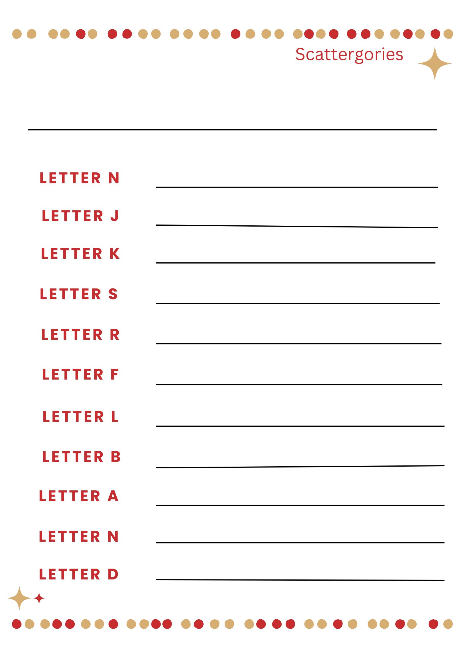 Fun Christmas Scattergories for Kids with Free Printables