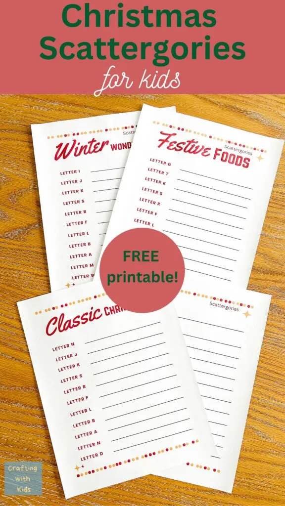 Christmas Scattergories for kids