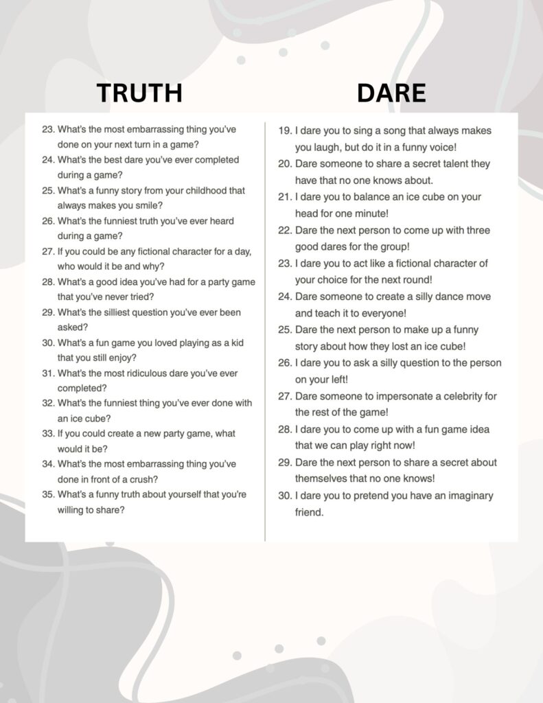 truth or dare for teens
