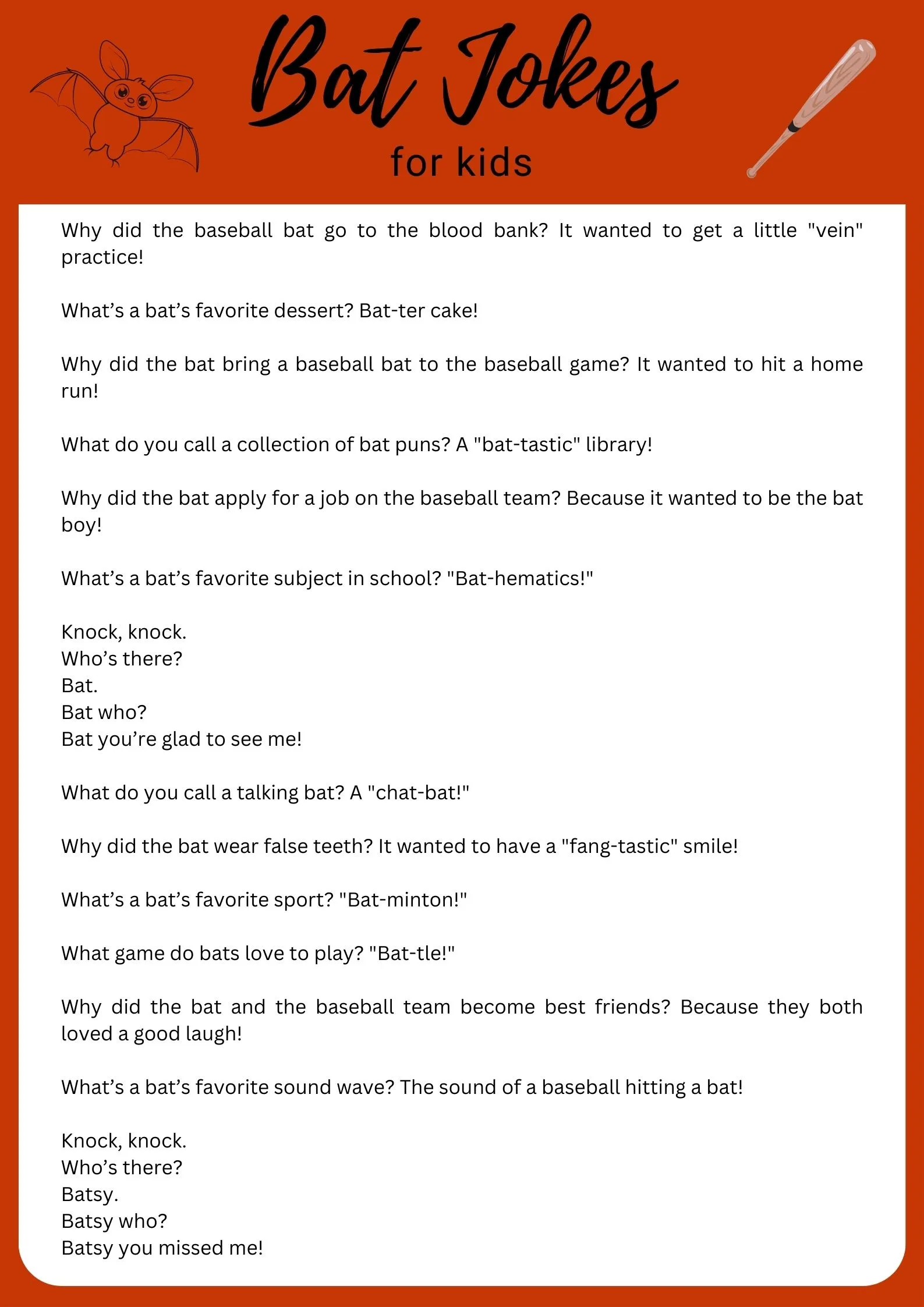 bat jokes for kids