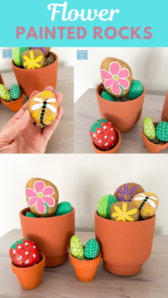 flower painted rocks