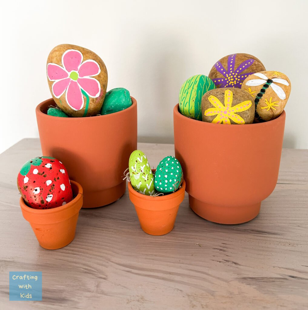 flower painted rocks
