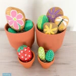 rock painting flowers