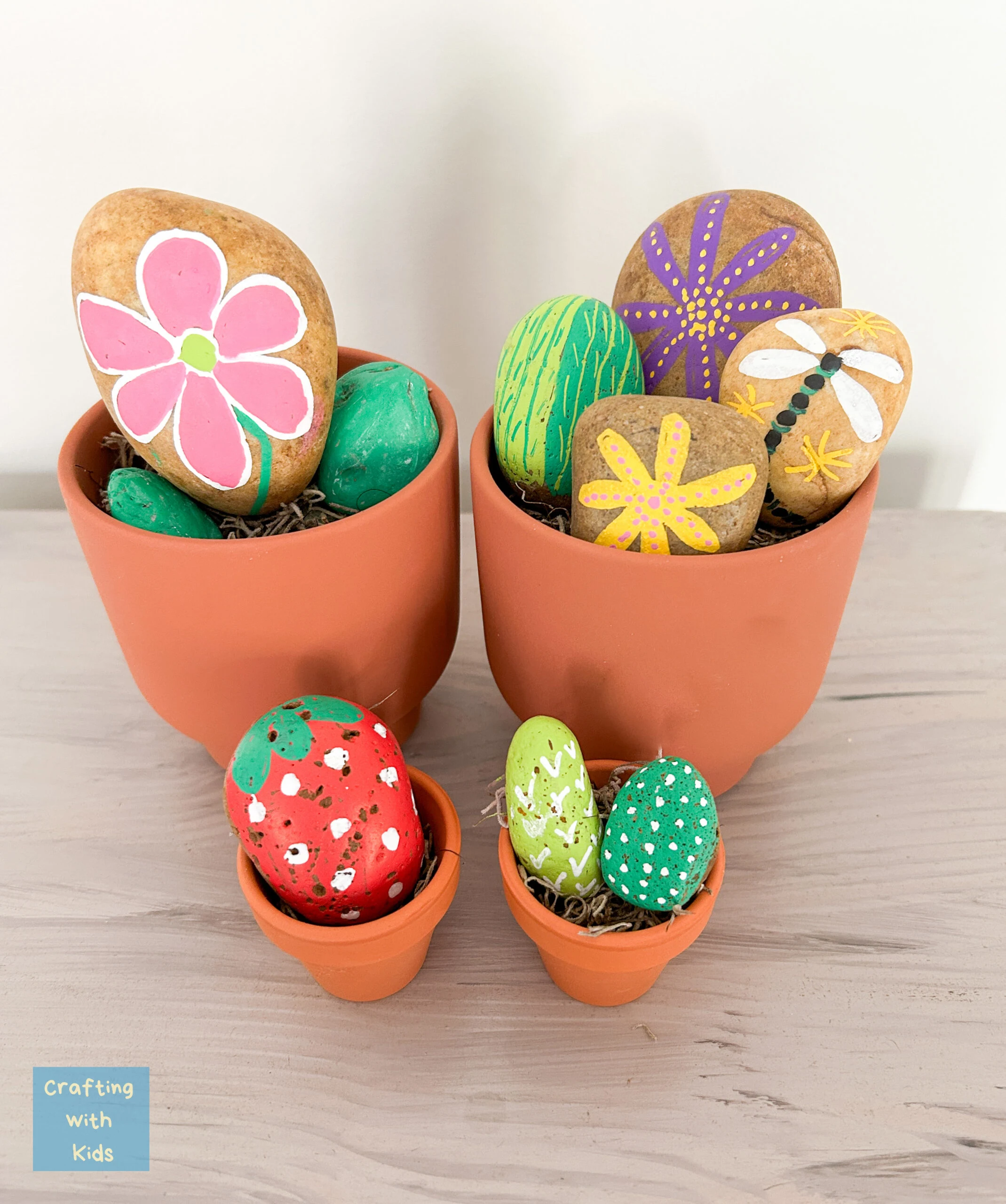 rock painting flowers