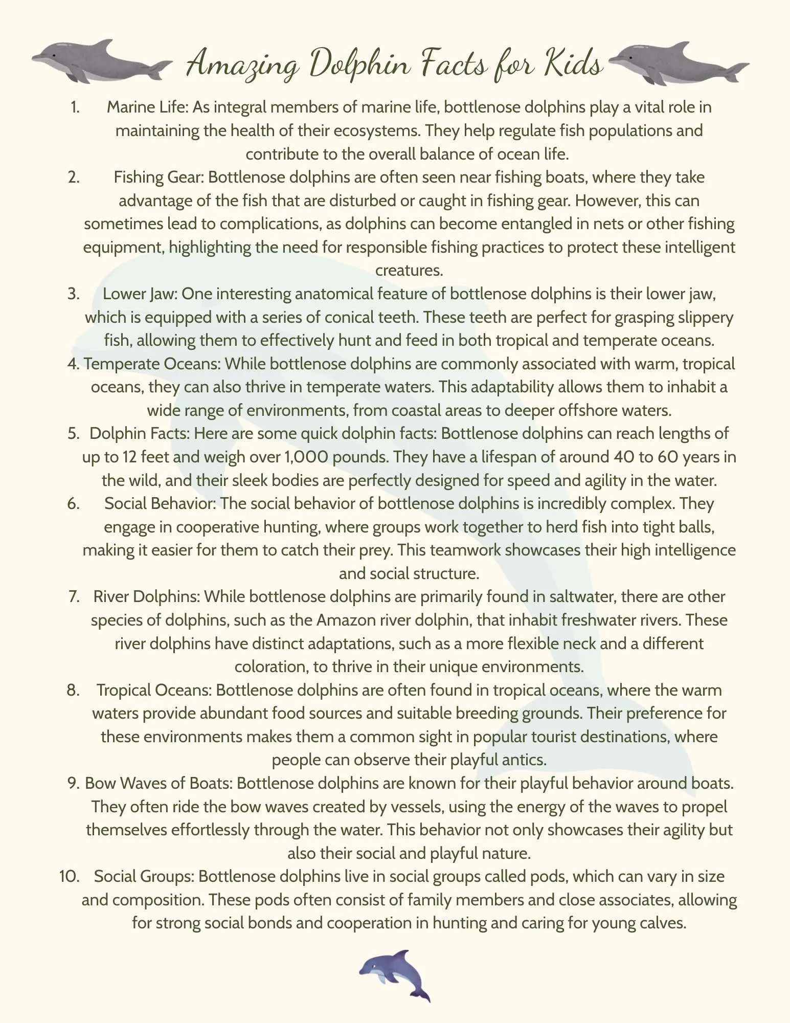 bottlenose dolphin facts for kids