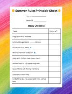 summer rules printable sheet for kids