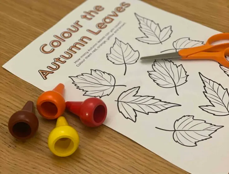Image for Free Autumn Printables: Autumn Leaf Coloring, Cutting and Sticking Fall Tree Craft