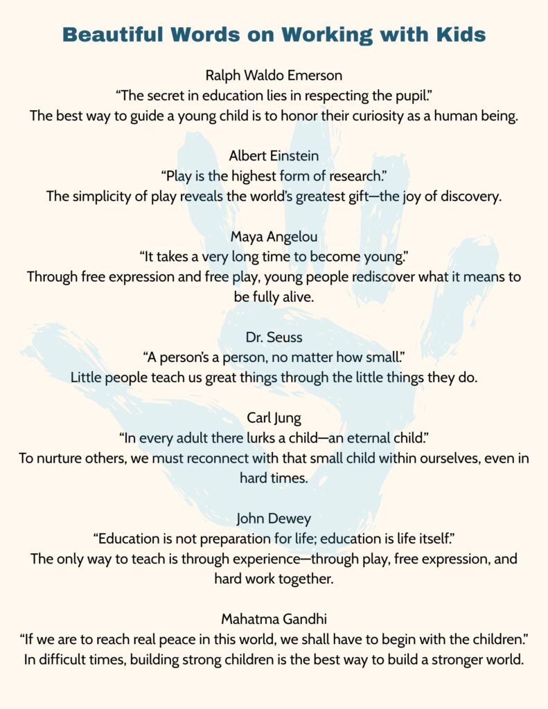 Beautiful Quotes about Working with Kids, image size:791x1024