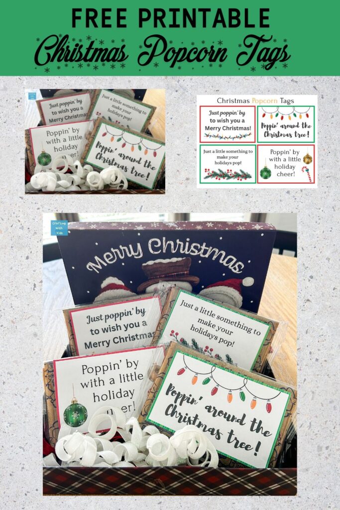 free printable Christmas popcorn tags